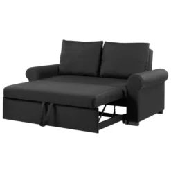 Canapé 2 Places Convertible En Tissu Noir SILDA -Promos Chesteris Boutique canape 14828811