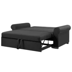 Canapé 2 Places Convertible En Tissu Noir SILDA -Promos Chesteris Boutique canape 14828813