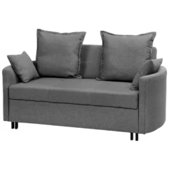 Canapé Convertible 2 Places En Tissu Gris HOVIN -Promos Chesteris Boutique canape 14829191