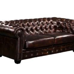 Canapé Chesterfield 3 Places BRENTON 100% Cuir De Buffle - Marron Reflets Châtains 8 Canapé Chesterfield 3 Places BRENTON 100% Cuir De Buffle - Marron Reflets Châtains -Promos Chesteris Boutique canape 148695