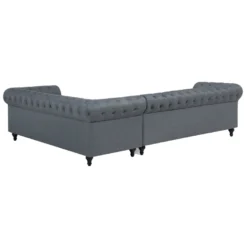 Canapé Angle à Gauche 6 Places En Tissu Gris Clair CHESTERFIELD -Promos Chesteris Boutique canape 14892599