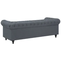 Canapé Angle à Gauche 6 Places En Tissu Gris Clair CHESTERFIELD -Promos Chesteris Boutique canape 14892605