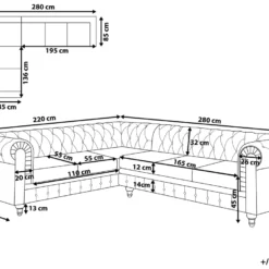 Canapé Angle à Droite 6 Places En Tissu Gris Clair CHESTERFIELD 12 Canapé Angle à Droite 6 Places En Tissu Gris Clair CHESTERFIELD -Promos Chesteris Boutique canape 14892611