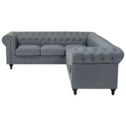 Canapé Angle à Droite 6 Places En Tissu Gris Clair CHESTERFIELD 15 Canapé Angle à Droite 6 Places En Tissu Gris Clair CHESTERFIELD -Promos Chesteris Boutique canape 14892617