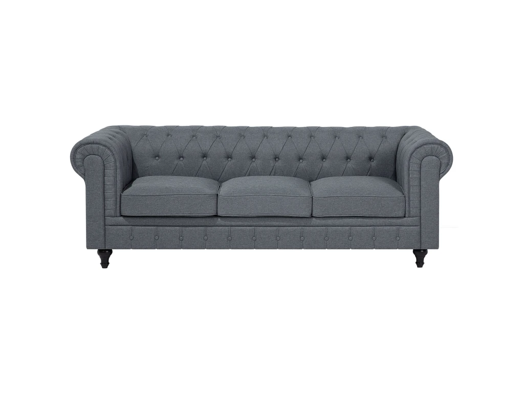 Canapé Angle à Droite 6 Places En Tissu Gris Clair CHESTERFIELD 8 Canapé Angle à Droite 6 Places En Tissu Gris Clair CHESTERFIELD – Image 8