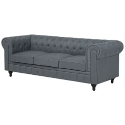 Canapé Angle à Droite 6 Places En Tissu Gris Clair CHESTERFIELD 18 Canapé Angle à Droite 6 Places En Tissu Gris Clair CHESTERFIELD -Promos Chesteris Boutique canape 14892623