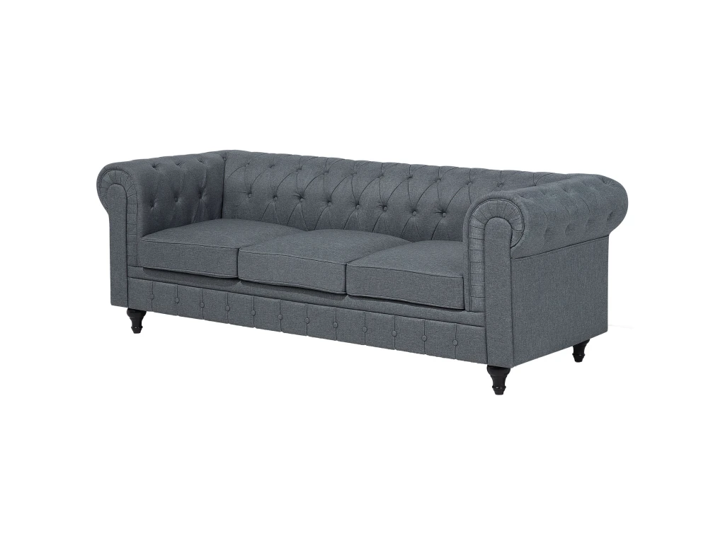 Canapé Angle à Droite 6 Places En Tissu Gris Clair CHESTERFIELD 9 Canapé Angle à Droite 6 Places En Tissu Gris Clair CHESTERFIELD – Image 9