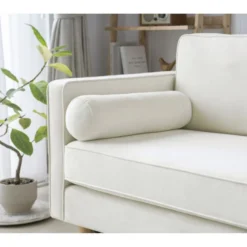 STAN - Canapé 3 Places Design En Velours Beige -Promos Chesteris Boutique canape 15001461