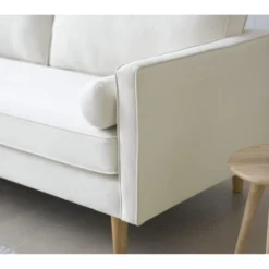 STAN - Canapé 3 Places Design En Velours Beige -Promos Chesteris Boutique canape 15001465