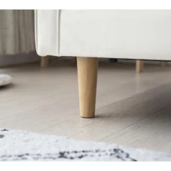 STAN - Canapé 3 Places Design En Velours Beige -Promos Chesteris Boutique canape 15001467