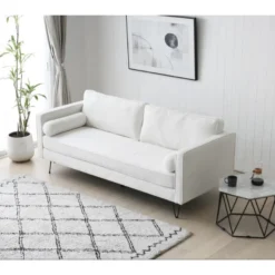 CLOUD - Canapé 3 Places Blanc Bouclette Avec Pieds En Métal 10 CLOUD - Canapé 3 Places Blanc Bouclette Avec Pieds En Métal -Promos Chesteris Boutique canape 15002269