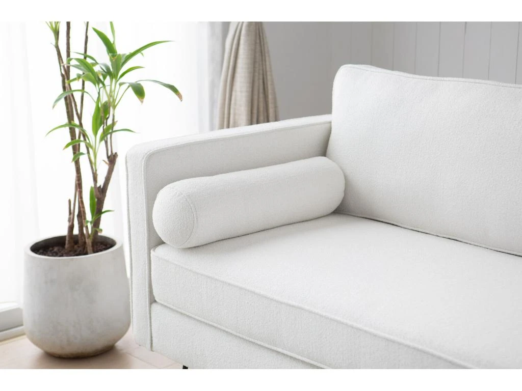 CLOUD - Canapé 3 Places Blanc Bouclette Avec Pieds En Métal 4 CLOUD - Canapé 3 Places Blanc Bouclette Avec Pieds En Métal – Image 4