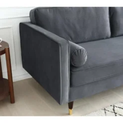 Nalha Gris Foncé Velours 3p 14 Nalha Gris Foncé Velours 3p -Promos Chesteris Boutique canape 15007909