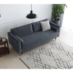 Nalha Gris Foncé Velours 3p 16 Nalha Gris Foncé Velours 3p -Promos Chesteris Boutique canape 15007913