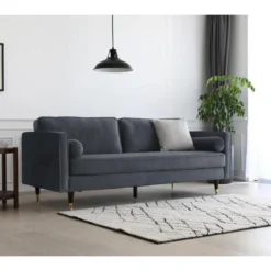 Nalha Gris Foncé Velours 3p 18 Nalha Gris Foncé Velours 3p -Promos Chesteris Boutique canape 15007917