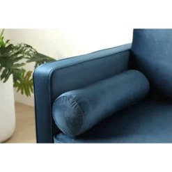 Nalha - Canapé 3 Places Bleu En Velours -Promos Chesteris Boutique canape 15007985