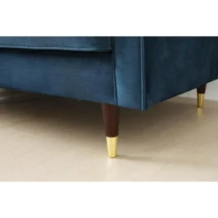 Nalha - Canapé 3 Places Bleu En Velours -Promos Chesteris Boutique canape 15007987