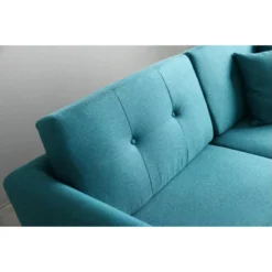 HOGA - Canapé Scandinave 3 Places Et 2 Coussins Bleu Canard -Promos Chesteris Boutique canape 15008005