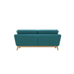 HOGA - Canapé Scandinave 3 Places Et 2 Coussins Bleu Canard -Promos Chesteris Boutique canape 15008013