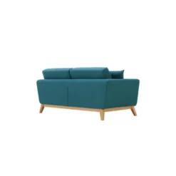 HOGA - Canapé Scandinave 3 Places Et 2 Coussins Bleu Canard -Promos Chesteris Boutique canape 15008015