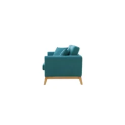 HOGA - Canapé Scandinave 3 Places Et 2 Coussins Bleu Canard -Promos Chesteris Boutique canape 15008017
