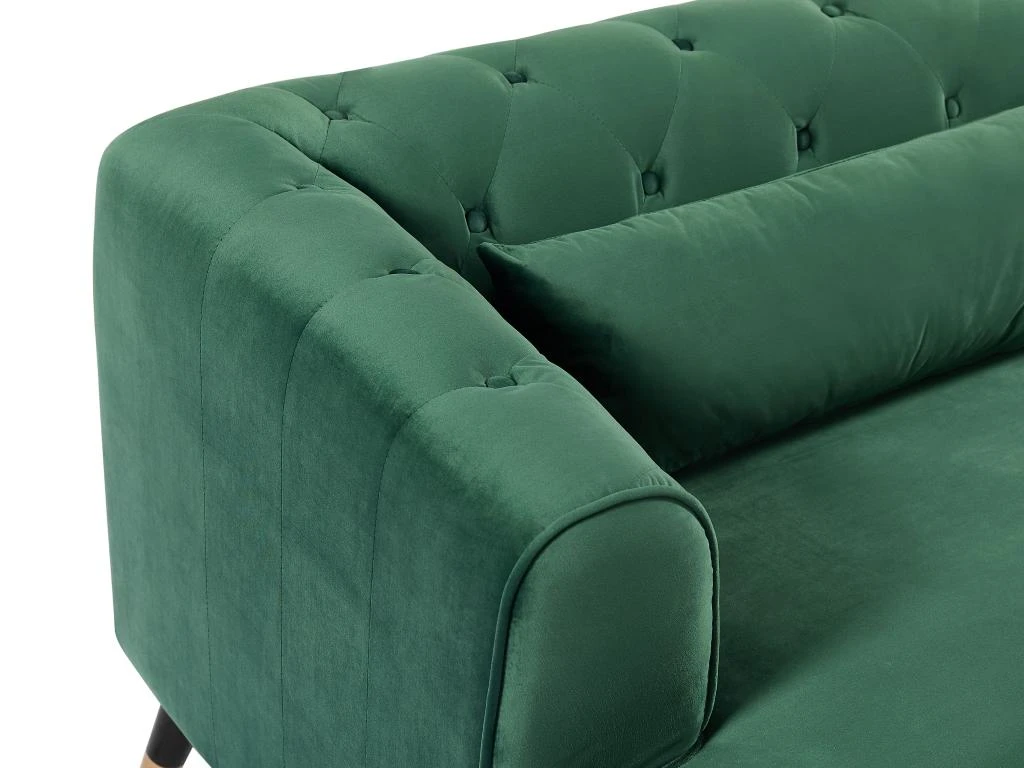Canapé 3 Places En Velours Vert Sapin CAMBO 4 Canapé 3 Places En Velours Vert Sapin CAMBO – Image 4