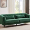Canapé 3 Places En Velours Vert Sapin CAMBO