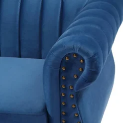 Canapé D'angle Réversible En Velours Bleu Roi TRUMBO -Promos Chesteris Boutique canape 15073413