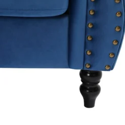 Canapé D'angle Réversible En Velours Bleu Roi TRUMBO -Promos Chesteris Boutique canape 15073415