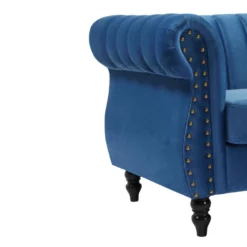 Canapé D'angle Réversible En Velours Bleu Roi TRUMBO -Promos Chesteris Boutique canape 15073417