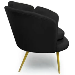 Canapé Style Coquillage 3 Places Brenda Velours Noir Pieds Or 7 Canapé Style Coquillage 3 Places Brenda Velours Noir Pieds Or -Promos Chesteris Boutique canape 15600221