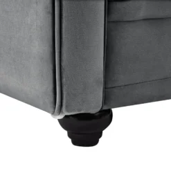 Canapé 2 Places En Velours Anthracite CHESTERFIELD -Promos Chesteris Boutique canape 15690009