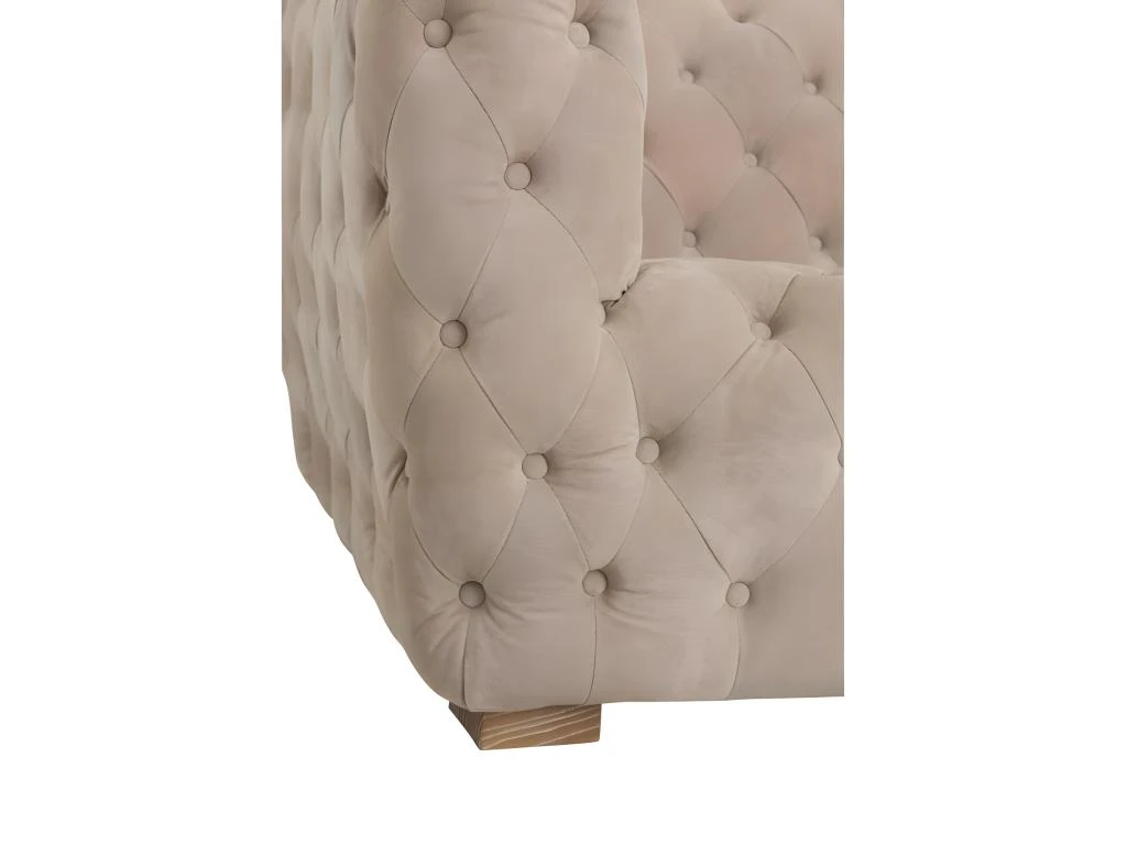 Canapé 3 Places Capitonné "Royal" 239cm Beige 5 Canapé 3 Places Capitonné "Royal" 239cm Beige – Image 5