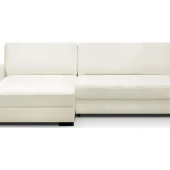 Canapé D'angle à Gauche Convertible 3 Places Avec Coffre En Tissu Bouclé écru - Arty