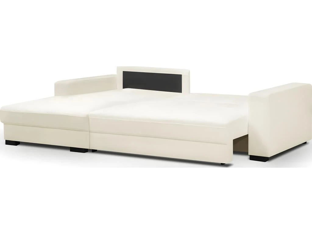 Canapé D'angle à Gauche Convertible 3 Places Avec Coffre En Tissu Bouclé écru - Arty 3 Canapé D'angle à Gauche Convertible 3 Places Avec Coffre En Tissu Bouclé écru - Arty – Image 3