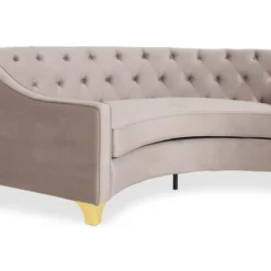 Canapé 3 Places Inoui Velours Taupe Et Pieds Or -Promos Chesteris Boutique canape 15892345