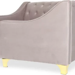 Canapé 3 Places Inoui Velours Taupe Et Pieds Or -Promos Chesteris Boutique canape 15892347