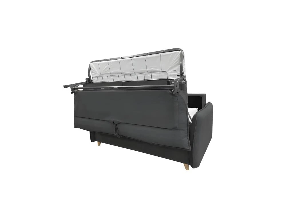 OLLIE Canapé Convertible 3 Places Noir Matelas Dunlopillo 140cm 7 OLLIE Canapé Convertible 3 Places Noir Matelas Dunlopillo 140cm – Image 7