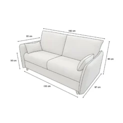 OLLIE Canapé Convertible 3 Places Taupe Matelas Dunlopillo 140cm -Promos Chesteris Boutique canape 15902719