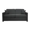 XENON Canapé Convertible 3 Places Noir Matelas Dunlopillo 140cm