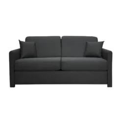 XENON Canapé Convertible 3 Places Noir Matelas Dunlopillo 140cm