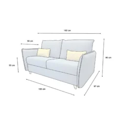 OLLIE Canapé Convertible 3 Places Bleu Matelas Dunlopillo 140cm -Promos Chesteris Boutique canape 15902899