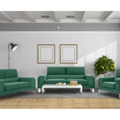 Canapé 2 Places Barth Velours Vert -Promos Chesteris Boutique canape 15932211