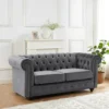 Canapé 2 Places En Velours Anthracite CHESTERFIELD