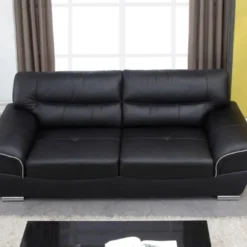 Canapé 3 Places En Cuir THIBAULT - Noir -Promos Chesteris Boutique canape 159601