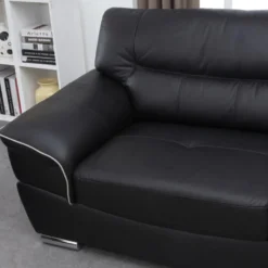 Canapé 3 Places En Cuir THIBAULT - Noir -Promos Chesteris Boutique canape 159605