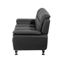 Canapé 3 Places En Cuir PU Noir LEIRA -Promos Chesteris Boutique canape 16177659