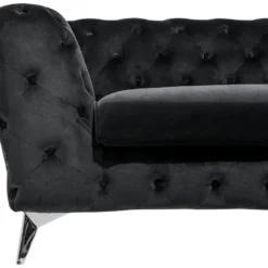 Canapé 3 Places En Velours Noir SOTRA 16 Canapé 3 Places En Velours Noir SOTRA -Promos Chesteris Boutique canape 16181033