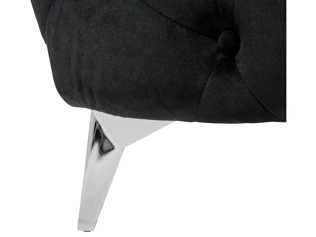 Canapé 3 Places En Velours Noir SOTRA 9 Canapé 3 Places En Velours Noir SOTRA – Image 9