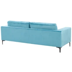 Canapé 3 Places En Velours Bleu Clair VADSTENA 15 Canapé 3 Places En Velours Bleu Clair VADSTENA -Promos Chesteris Boutique canape 16182171